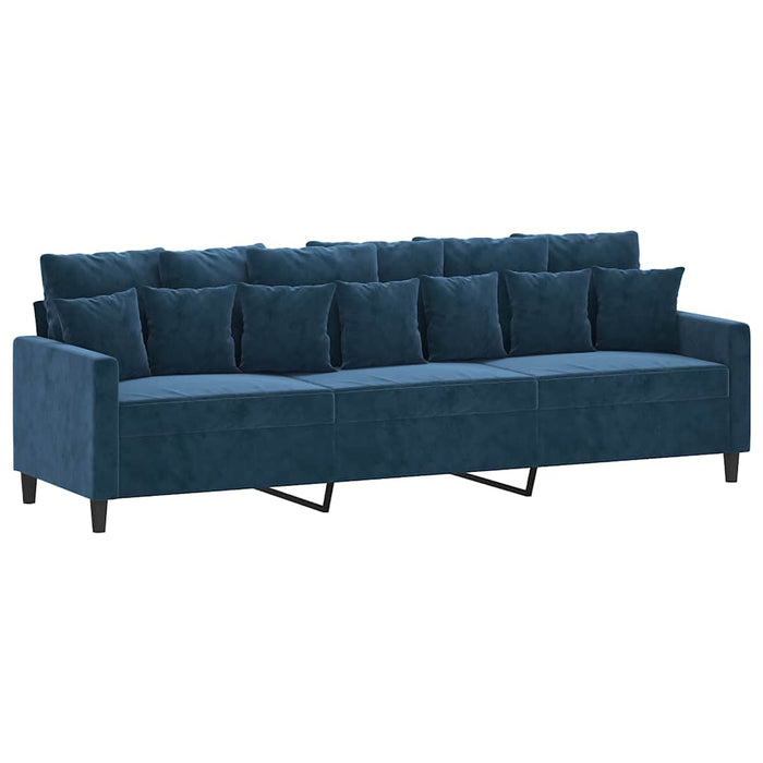 Canapea cu 3 locuri, Albastru, 210 cm, material catifea WALTI