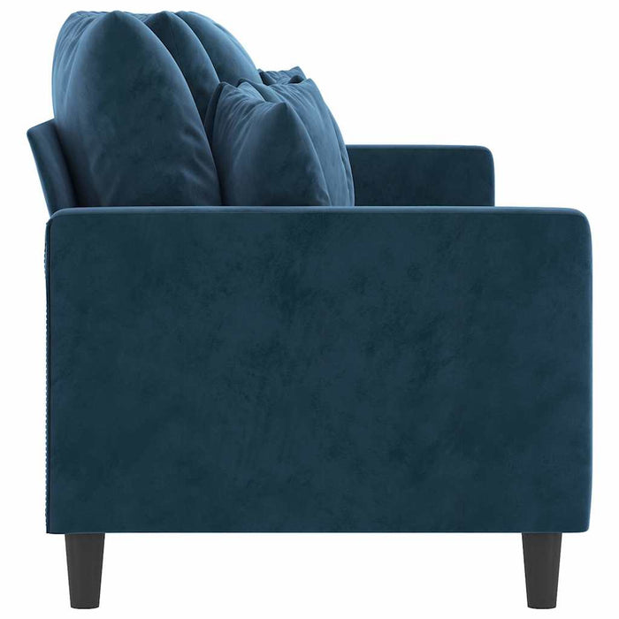 Canapea cu 3 locuri, Albastru, 210 cm, material catifea WALTI