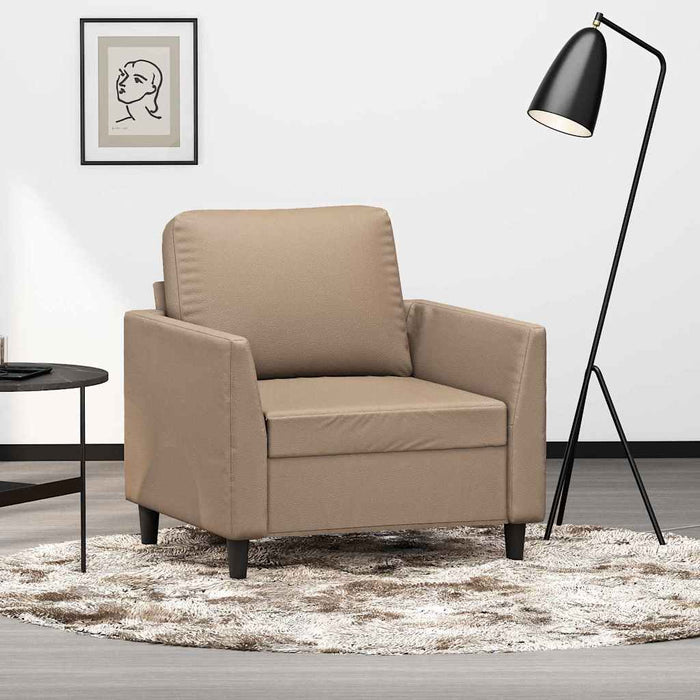 Canapea de o persoană, cappuccino, 60 cm, piele ecologică WALTI