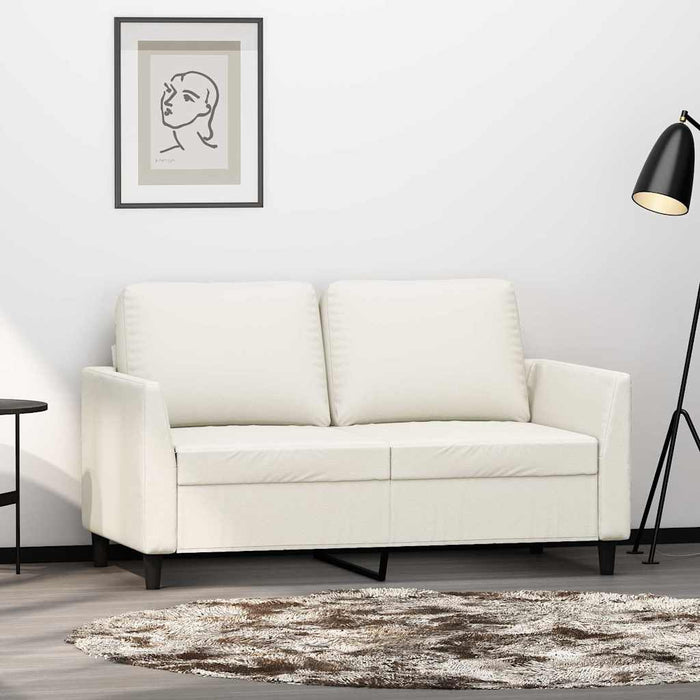 Canapea cu 2 locuri, crem, 120 cm, piele ecologică WALTI