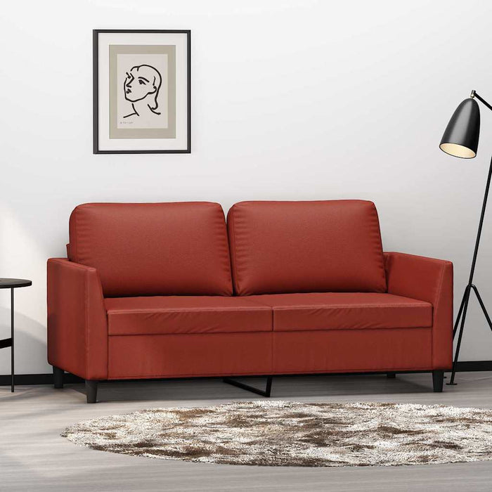 Canapea cu 2 locuri, roșu vin, 140 cm, piele ecologică WALTI