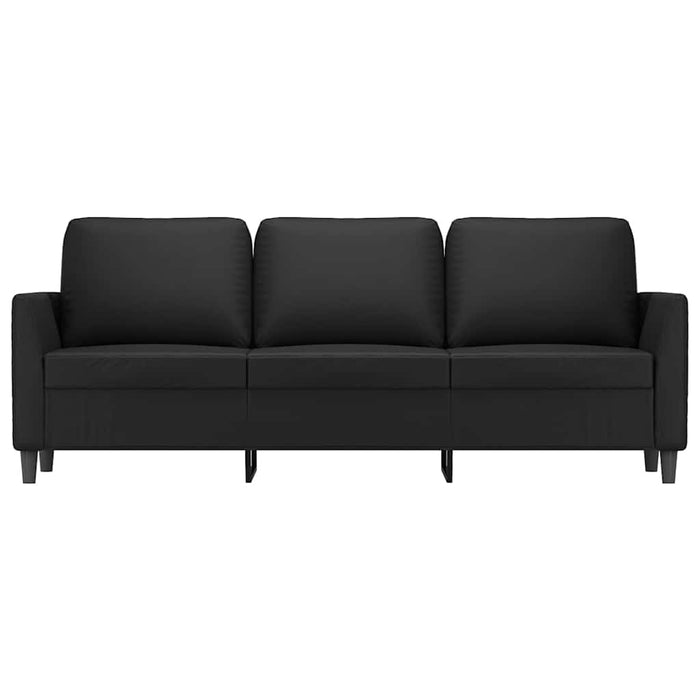 Canapea cu 3 locuri, negru, 180 cm, piele ecologică WALTI
