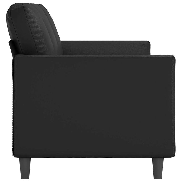 Canapea cu 3 locuri, negru, 180 cm, piele ecologică WALTI