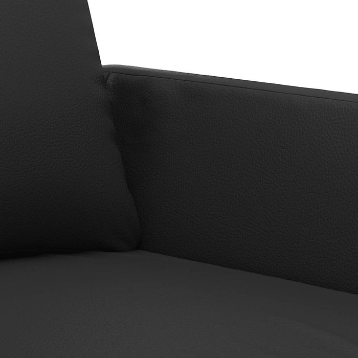 Canapea cu 3 locuri, negru, 180 cm, piele ecologică WALTI