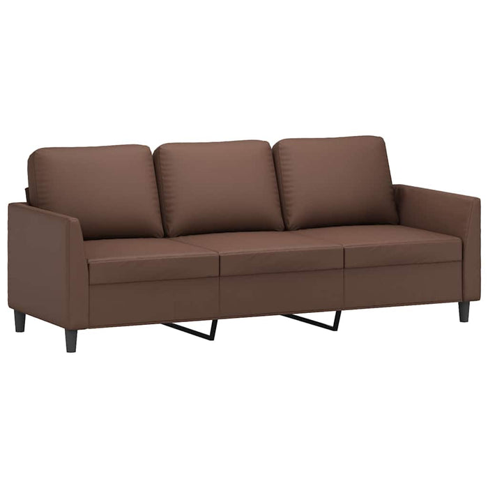 Canapea cu 3 locuri, maro, 180 cm, piele ecologică WALTI