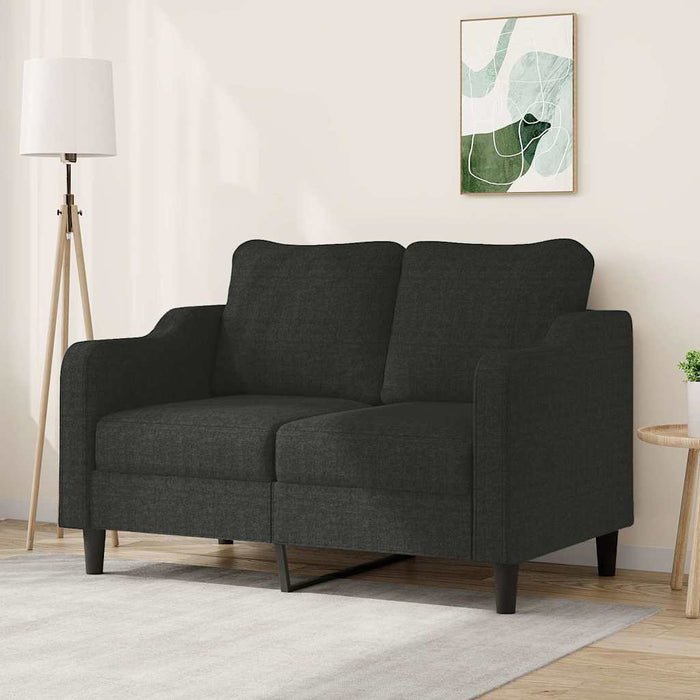 Canapea cu 2 locuri, negru, 120 cm, material textil WALTI