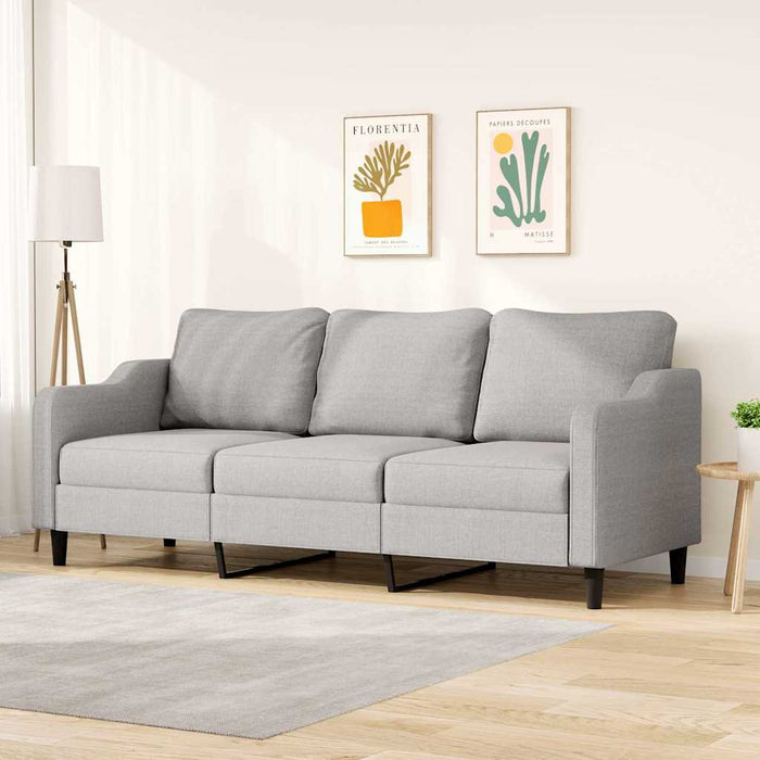 Canapea cu 3 locuri, gri deschis, 210 cm, material textil WALTI
