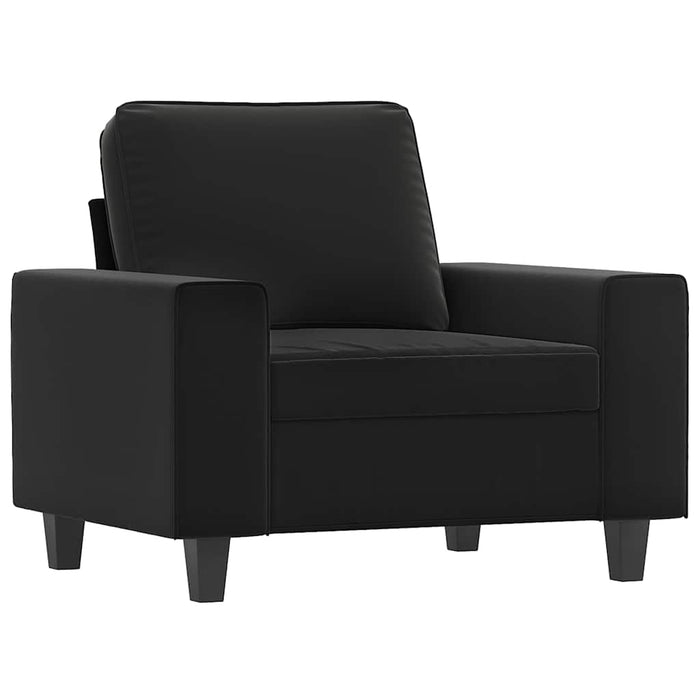 Fotoliu canapea, negru, 60 cm, textil microfibră WALTI