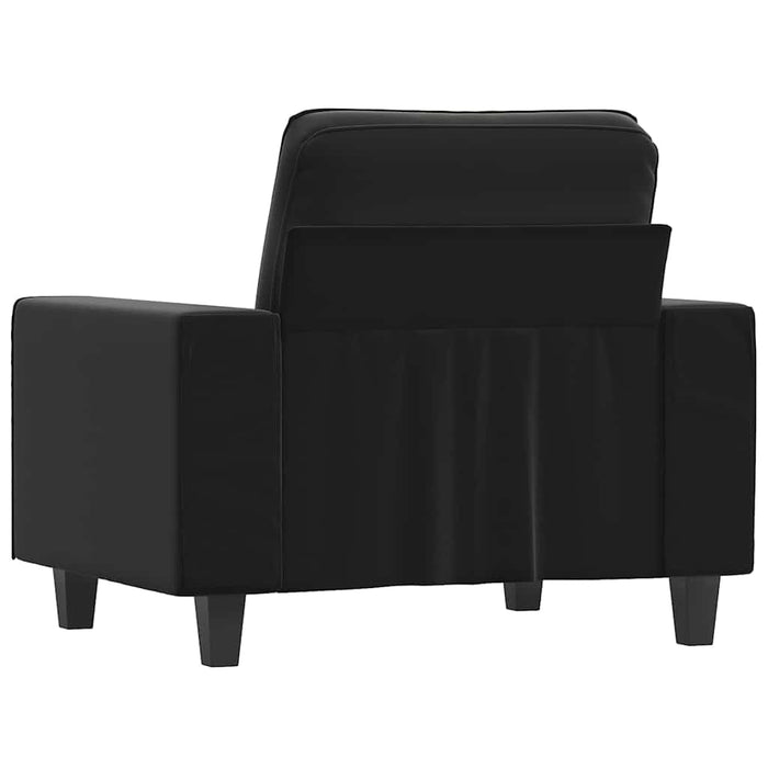 Fotoliu canapea, negru, 60 cm, textil microfibră WALTI