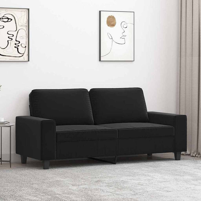Canapea cu 2 locuri, negru, 140 cm, țesătură microfibră WALTI