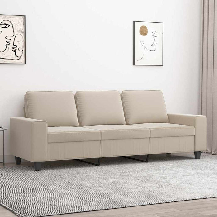 Canapea cu 3 locuri, crem, 180 cm, țesătură microfibră WALTI