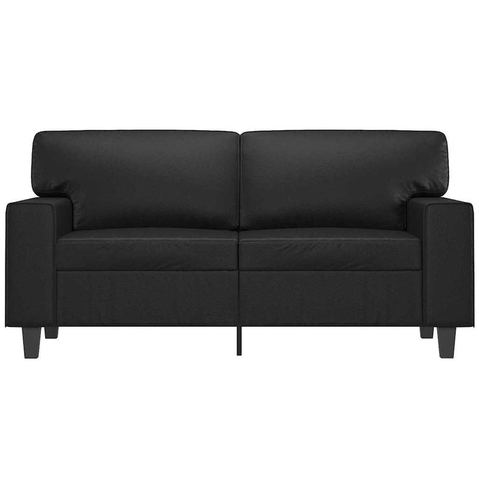 Canapea cu 2 locuri, negru, 120 cm, piele ecologică WALTI