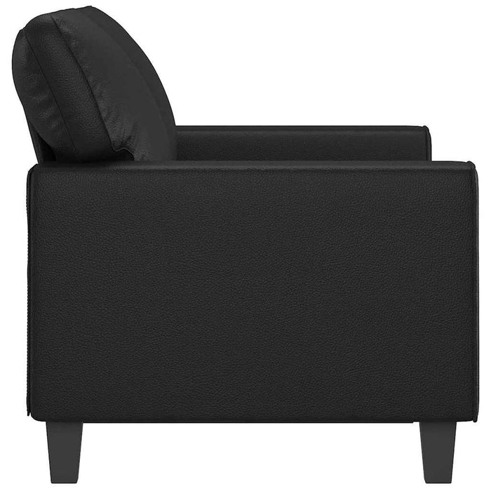 Canapea cu 2 locuri, negru, 120 cm, piele ecologică WALTI