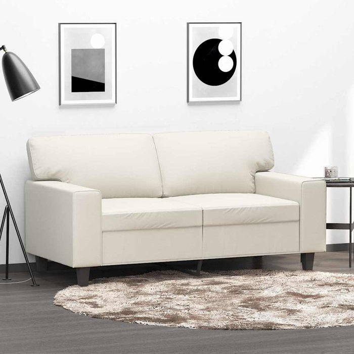 Canapea cu 2 locuri, crem, 120 cm, piele ecologică WALTI