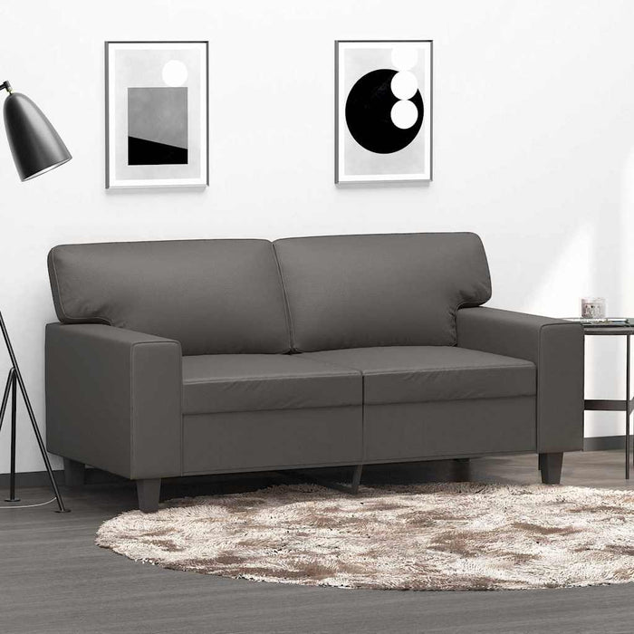 Canapea cu 2 locuri, gri, 120 cm, piele ecologică WALTI