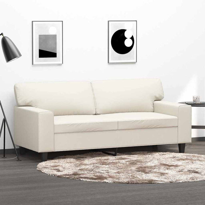 Canapea cu 2 locuri, crem, 140 cm, piele ecologică WALTI
