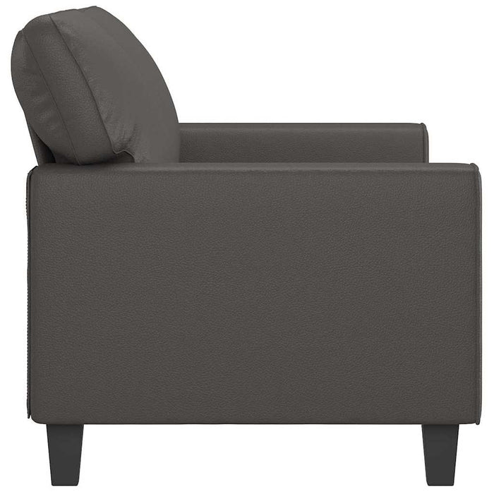 Canapea cu 2 locuri, gri, 140 cm, piele ecologică WALTI