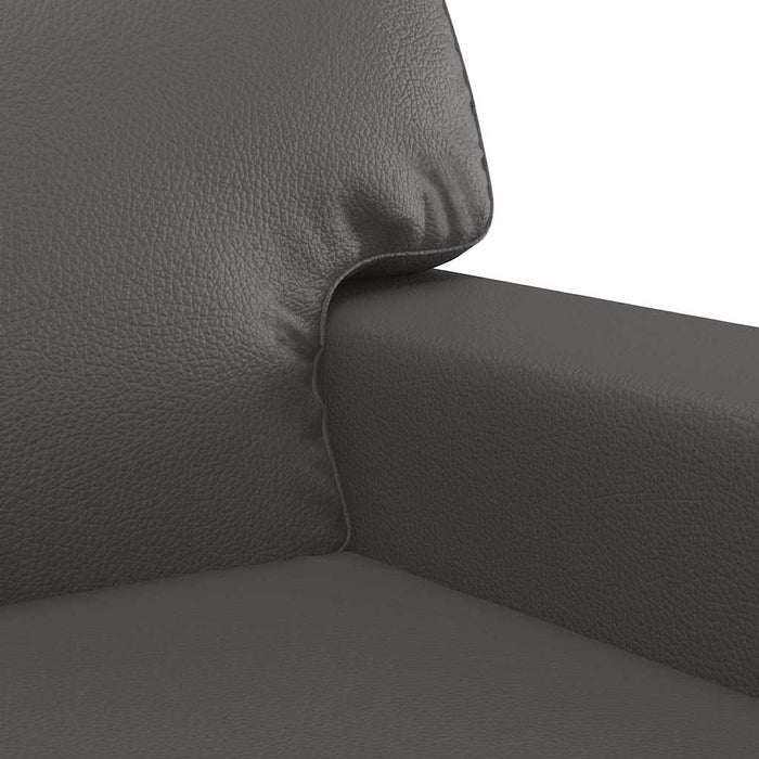 Canapea cu 2 locuri, gri, 140 cm, piele ecologică WALTI