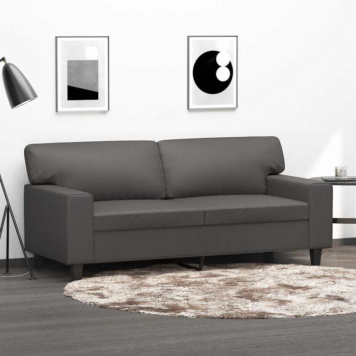 Canapea cu 2 locuri, gri, 140 cm, piele ecologică WALTI