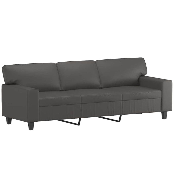Canapea cu 3 locuri, gri, 180 cm, piele ecologică WALTI