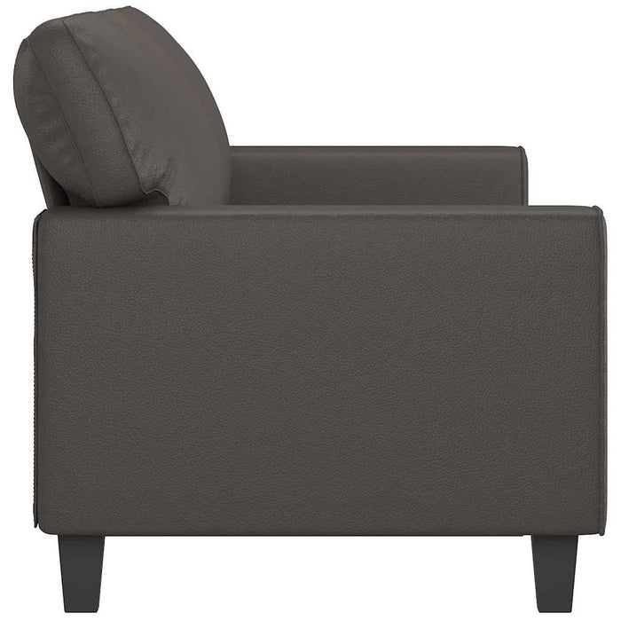 Canapea cu 3 locuri, gri, 180 cm, piele ecologică WALTI