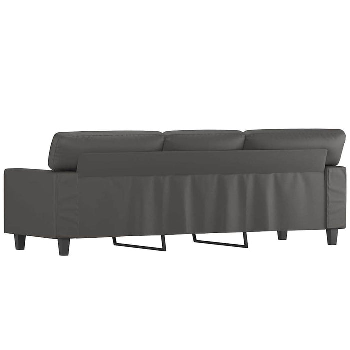 Canapea cu 3 locuri, gri, 180 cm, piele ecologică WALTI