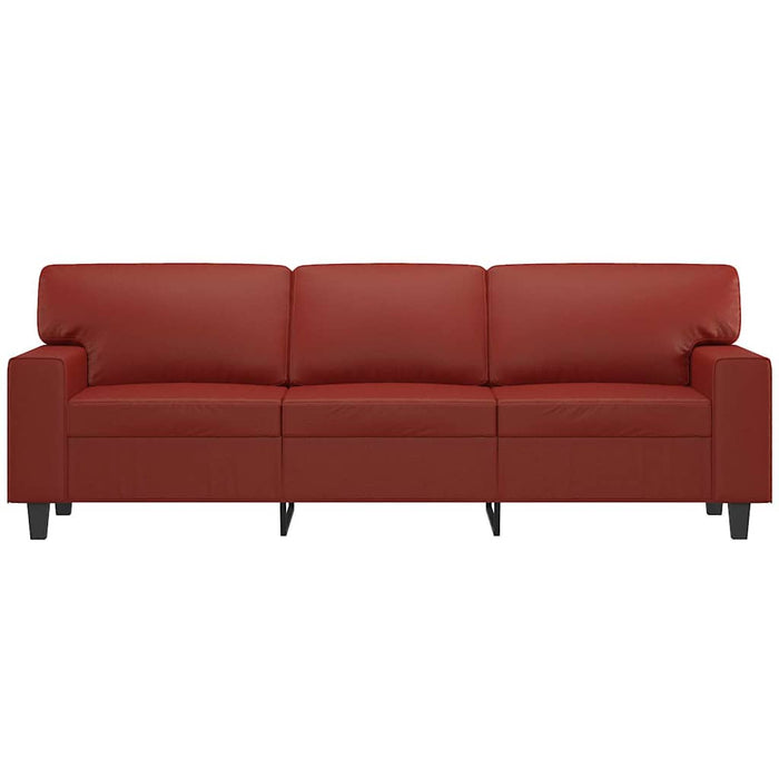 Canapea cu 3 locuri, roșu vin, 180 cm, piele ecologică WALTI