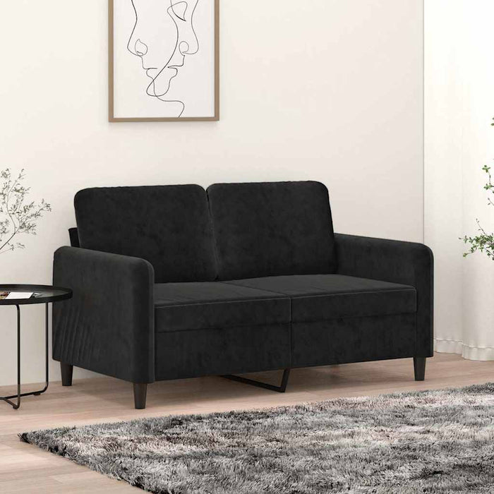 Canapea cu 2 locuri, negru, 120 cm, catifea WALTI