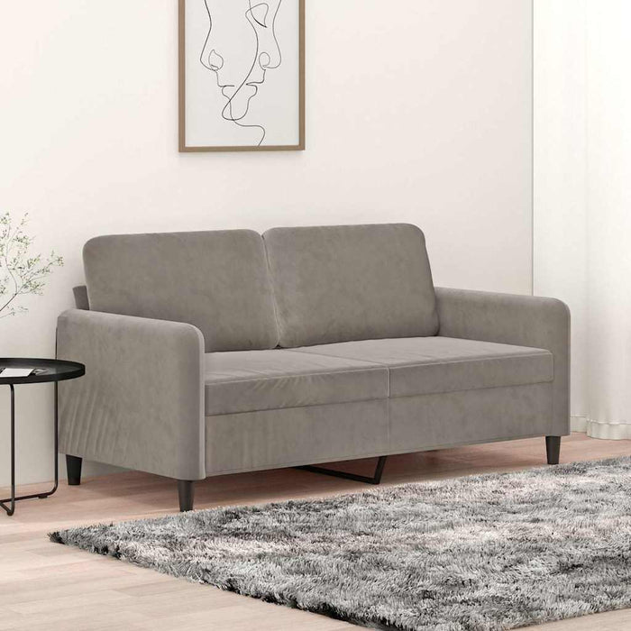 Canapea cu 2 locuri, gri deschis, 140 cm, catifea WALTI