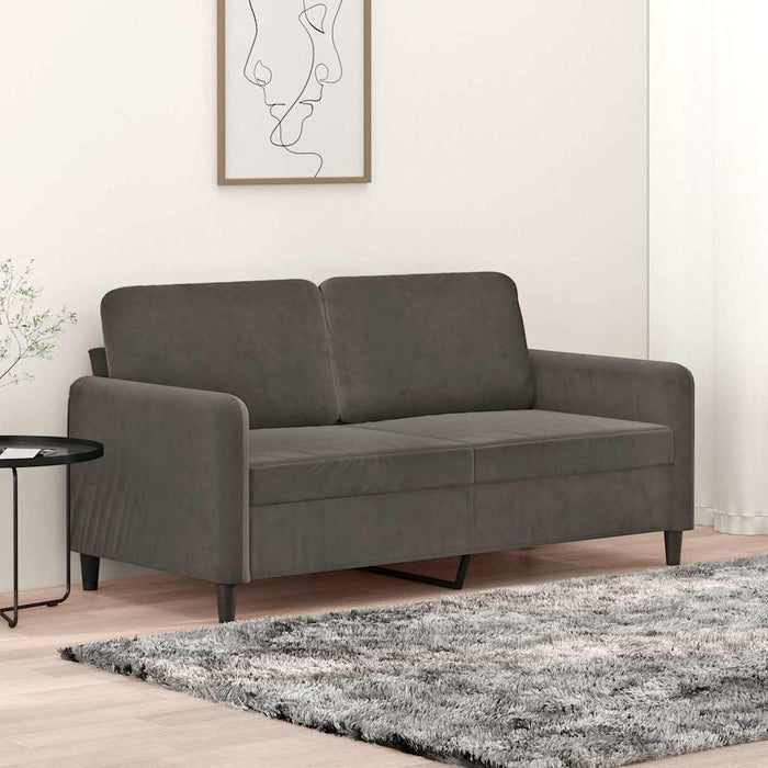 Canapea cu 2 locuri, gri închis, 140 cm, catifea WALTI