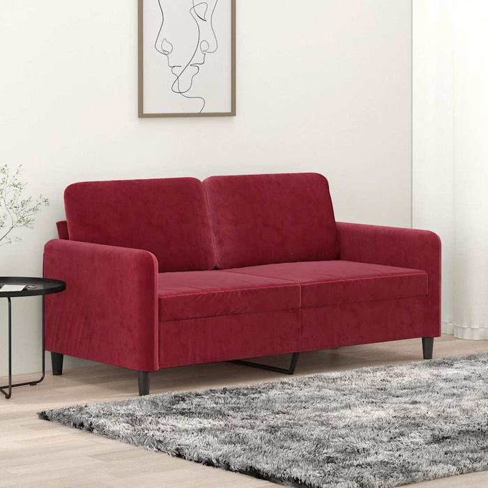 Canapea cu 2 locuri, roșu vin, 140 cm, catifea WALTI