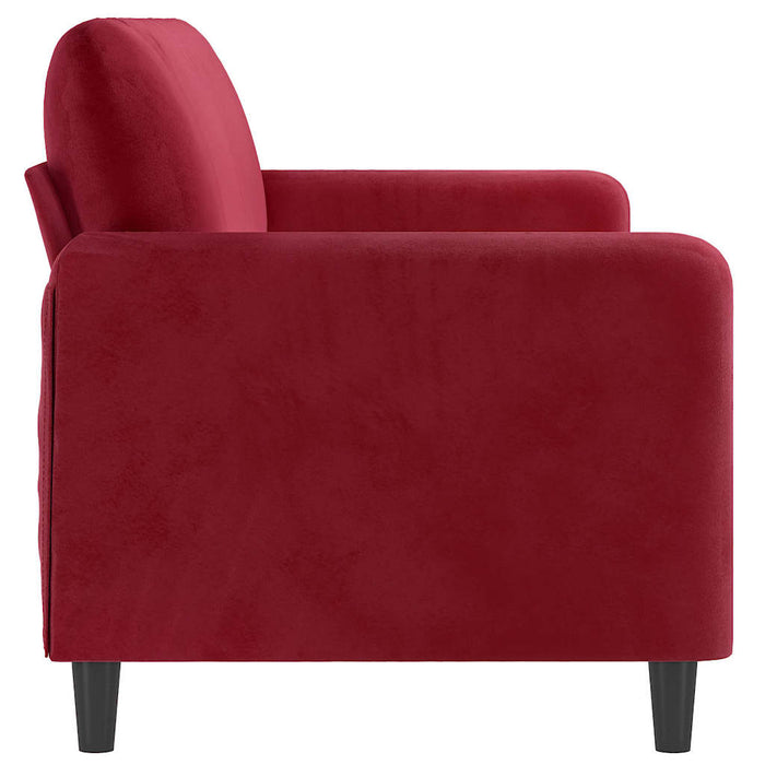 Canapea cu 3 locuri, roșu vin, 180 cm, material catifea WALTI