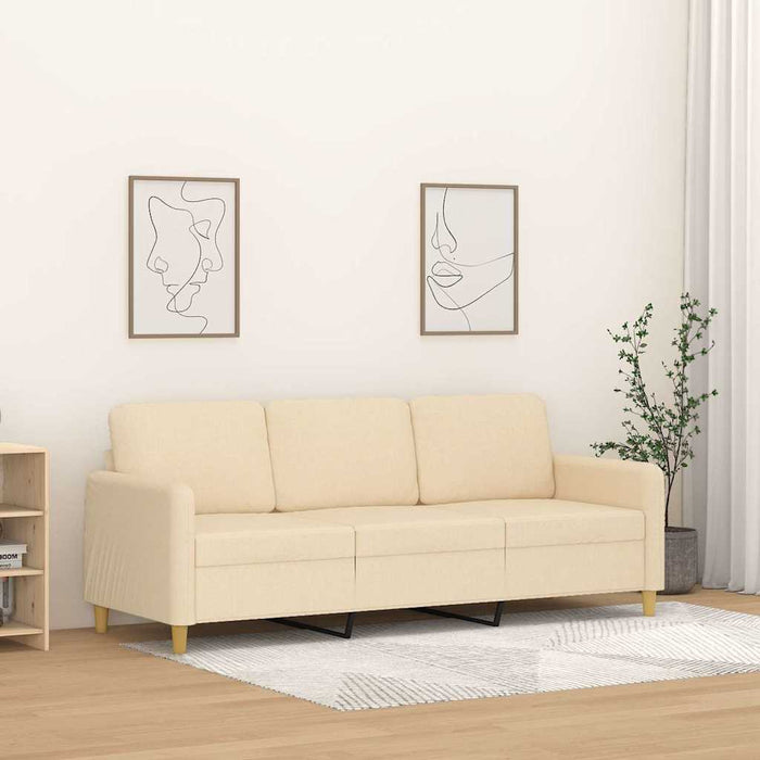 Canapea cu 3 locuri, crem, 180 cm, material textil WALTI