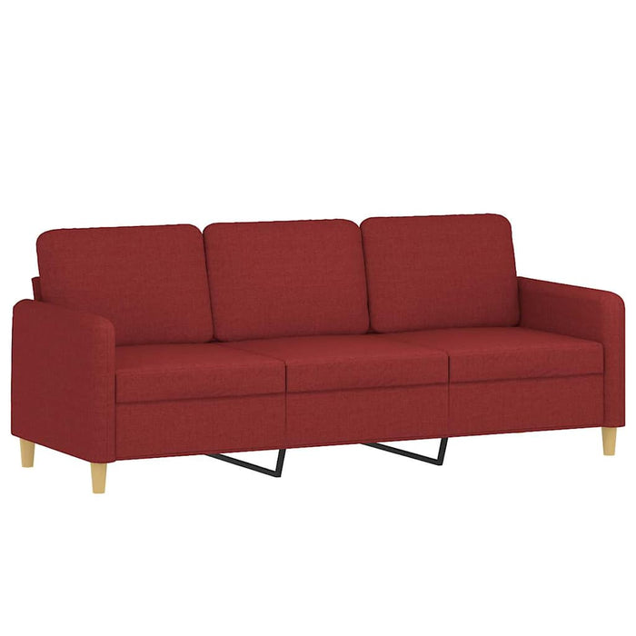 Canapea cu 3 locuri, roșu vin, 180 cm, material textil WALTI