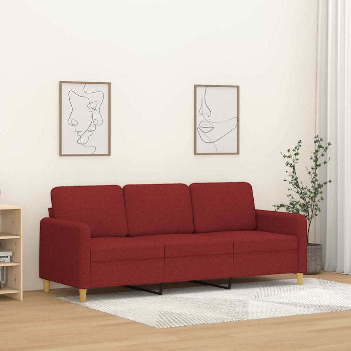 Canapea cu 3 locuri, roșu vin, 180 cm, material textil WALTI