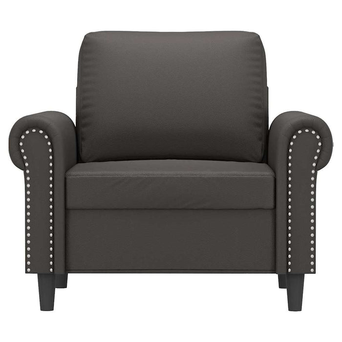 Canapea de o persoană, gri, 60 cm, piele ecologică WALTI