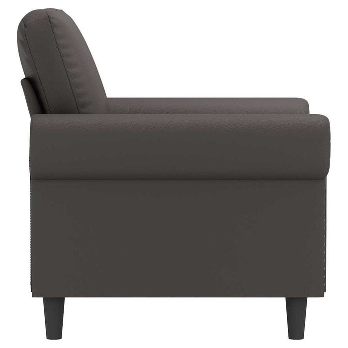 Canapea de o persoană, gri, 60 cm, piele ecologică WALTI