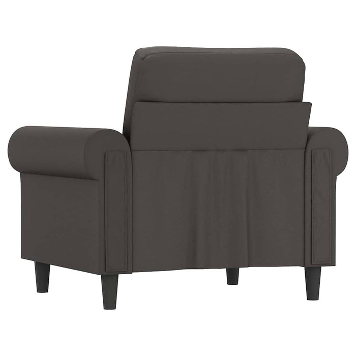 Canapea de o persoană, gri, 60 cm, piele ecologică WALTI