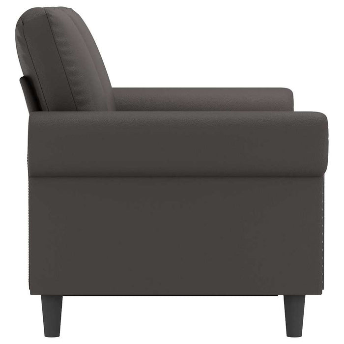 Canapea cu 2 locuri, gri, 120 cm, piele ecologică WALTI