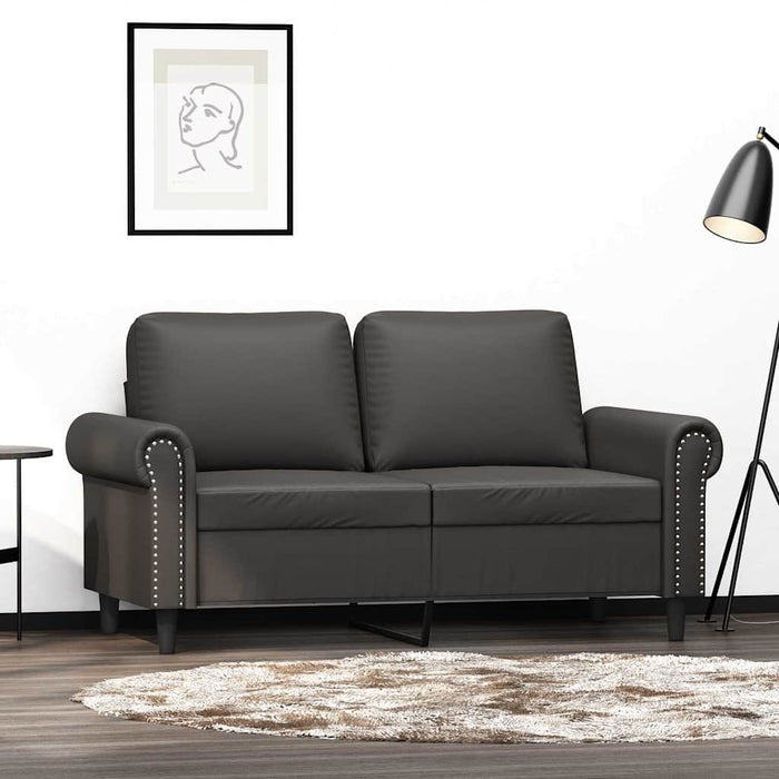 Canapea cu 2 locuri, gri, 120 cm, piele ecologică WALTI