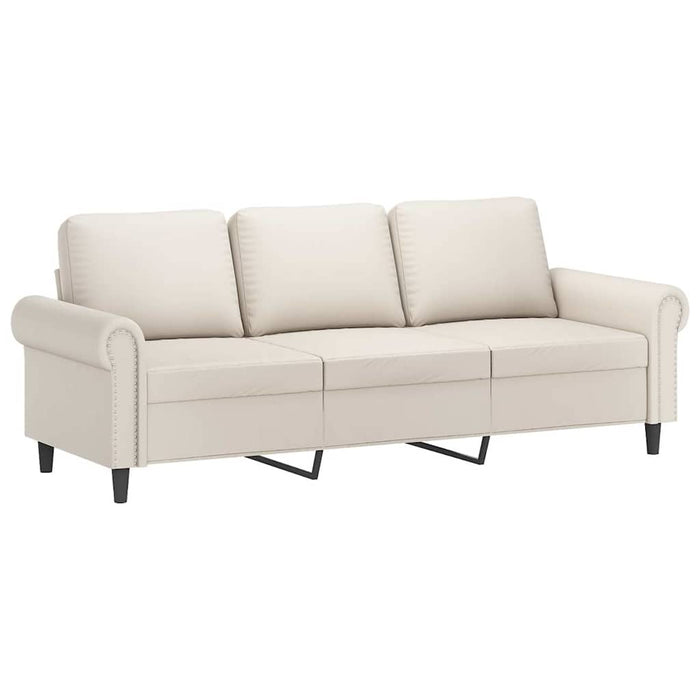 Canapea cu 3 locuri, crem, 180 cm, piele ecologică WALTI
