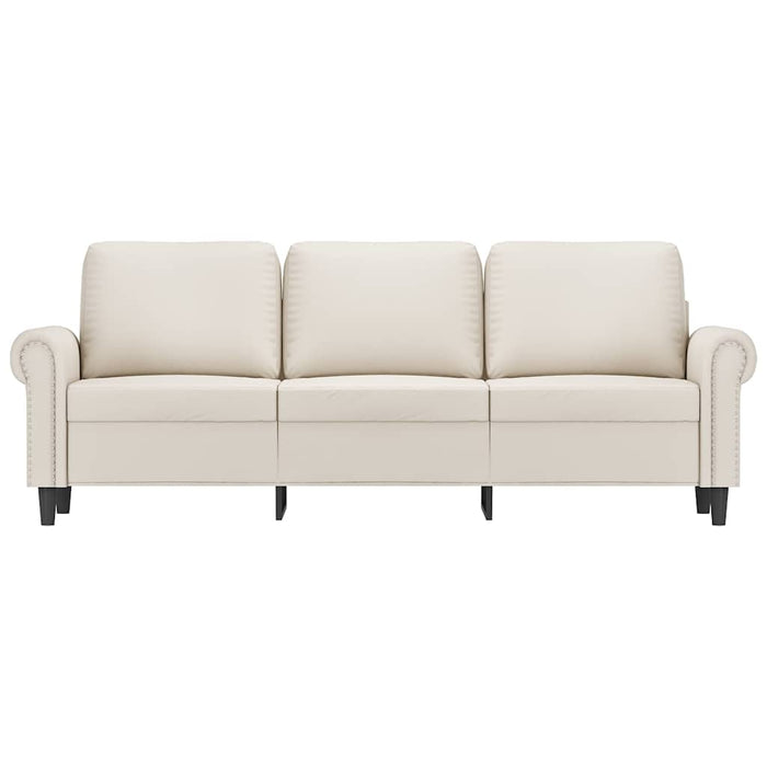 Canapea cu 3 locuri, crem, 180 cm, piele ecologică WALTI