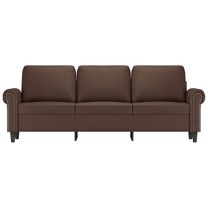 Canapea cu 3 locuri, maro, 180 cm, piele ecologică WALTI