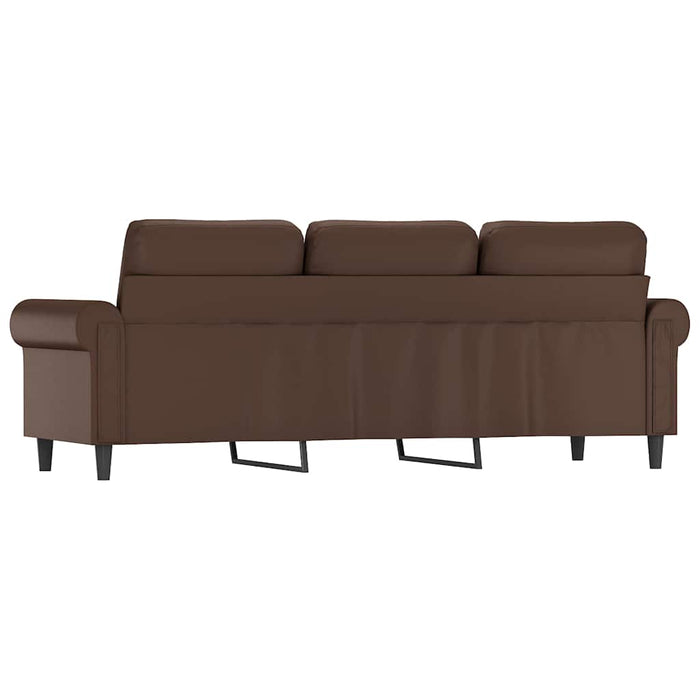 Canapea cu 3 locuri, maro, 180 cm, piele ecologică WALTI