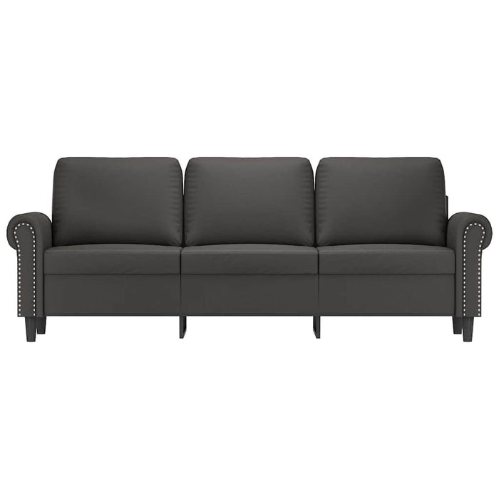 Canapea cu 3 locuri, gri, 180 cm, piele ecologică WALTI