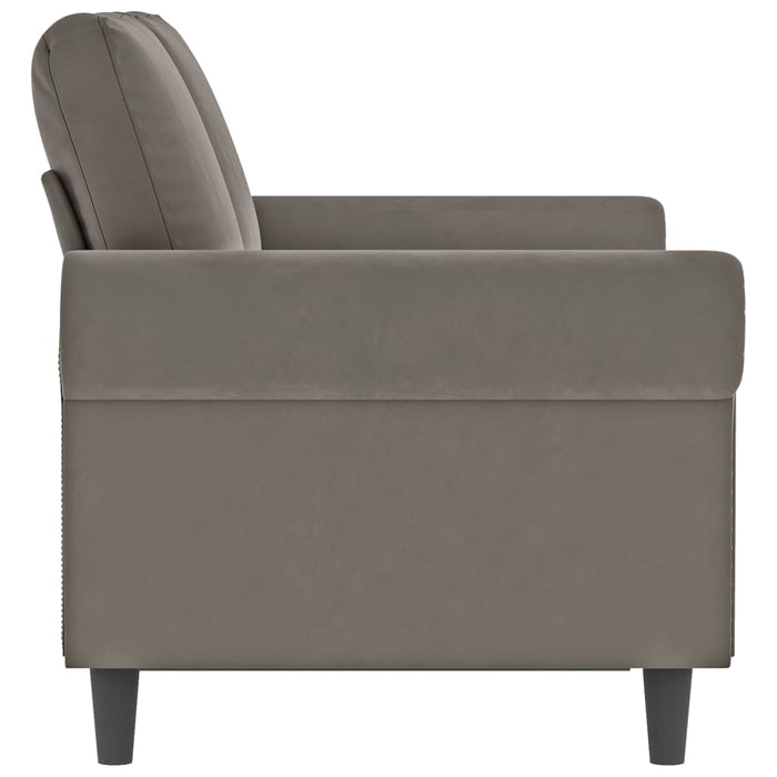 Canapea cu 2 locuri, gri deschis, 120 cm, catifea - WALTI WALTI