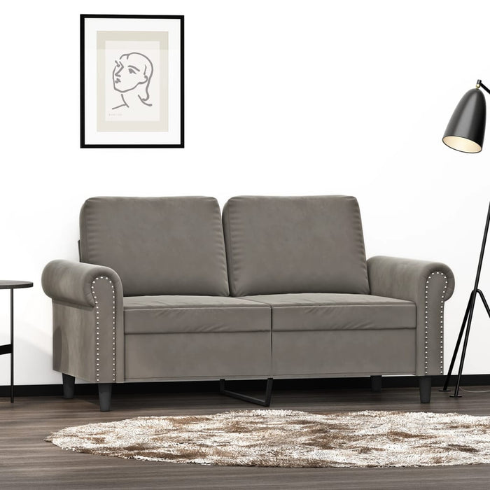 Canapea cu 2 locuri, gri deschis, 120 cm, catifea - WALTI WALTI