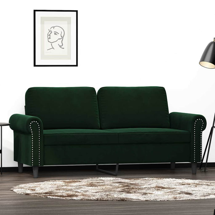 Canapea cu 2 locuri, verde închis, 140 cm, catifea WALTI