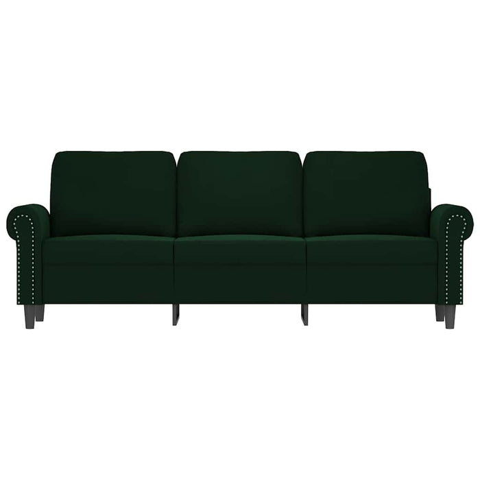 Canapea cu 3 locuri, verde închis, 180 cm, catifea WALTI