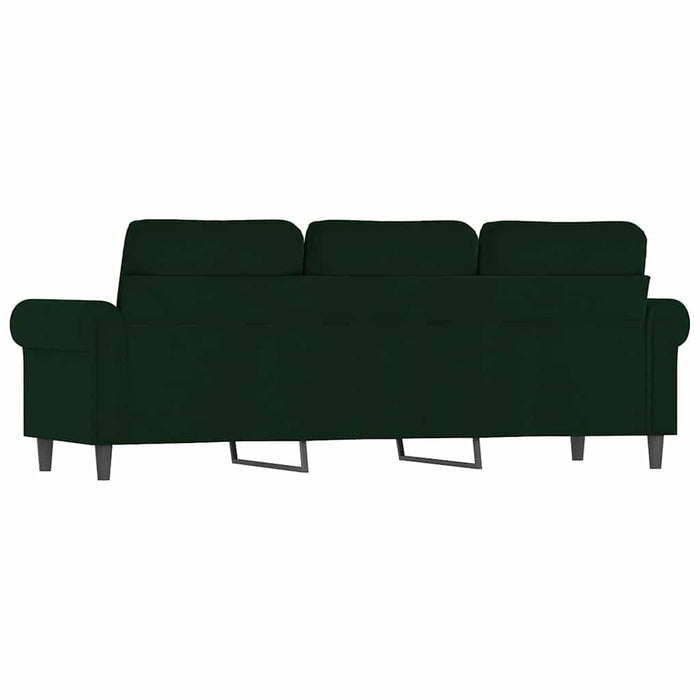 Canapea cu 3 locuri, verde închis, 180 cm, catifea WALTI